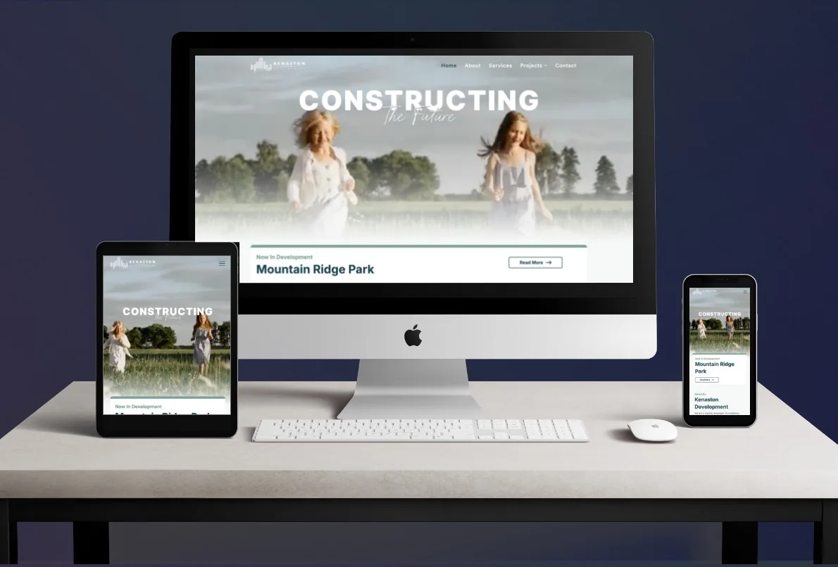 Leanne Digital website portfolio shown on desktop, tablet and mobile screens